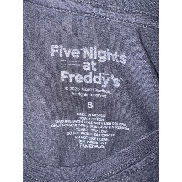Five Nights At Freddy's FNAF Jumbo Print T-Shirt Size Small Black Freddy Print - Picture 3 of 4
